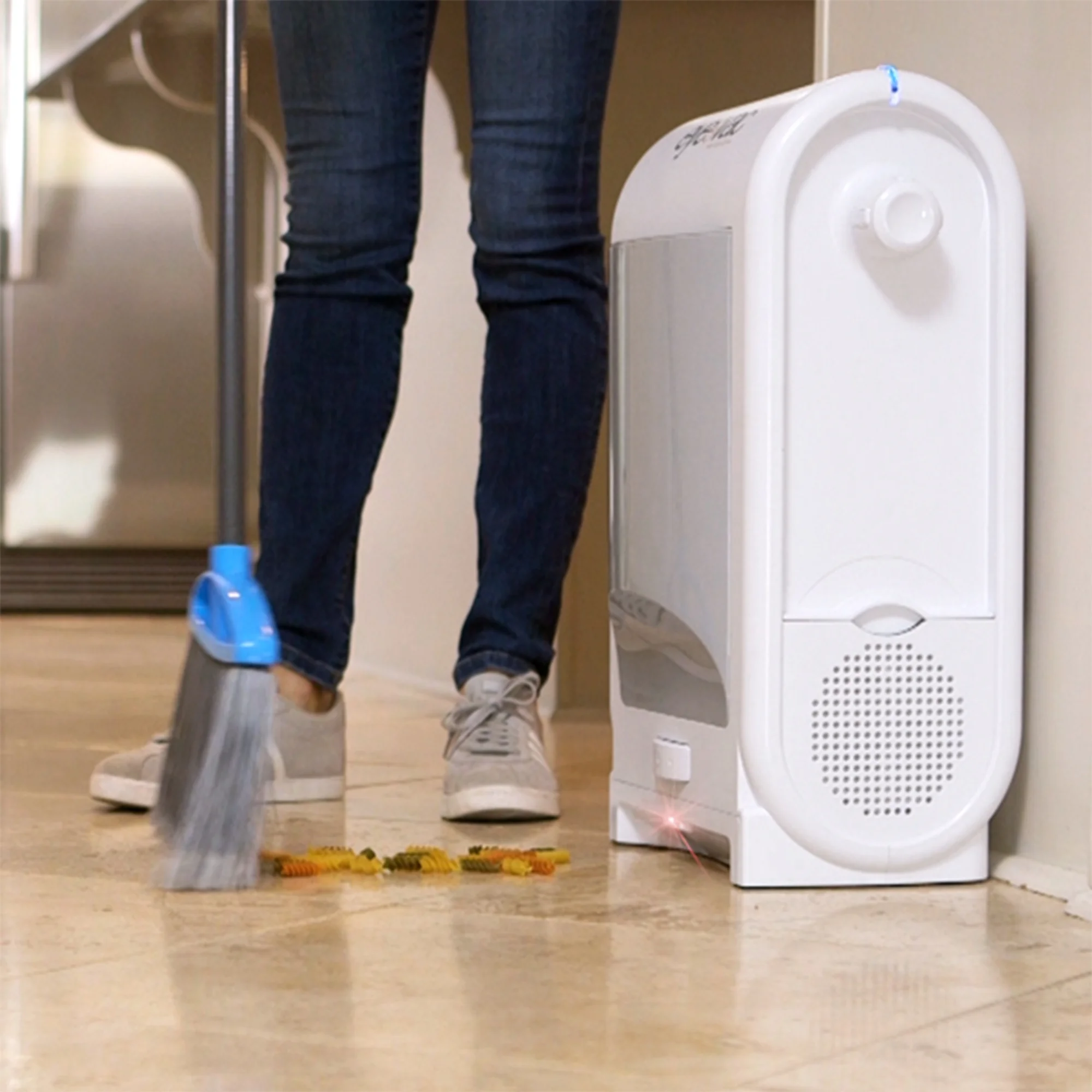EyeVac Touchless Electric Stationary Pet Vacuum Hard Floor Cleaner, White - Image 4