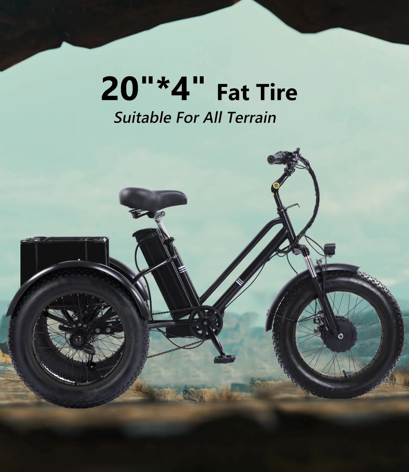 YEBEI Electric Tricycle for Adults Folding E-Trike Motorized Tricycle Electric 3 Wheels Trike Powerful 500W Motor Electric Tricycle 48V15AH Lithium Battery Max 20MPH 20*4.0- Fat Tire Orange - Image 32