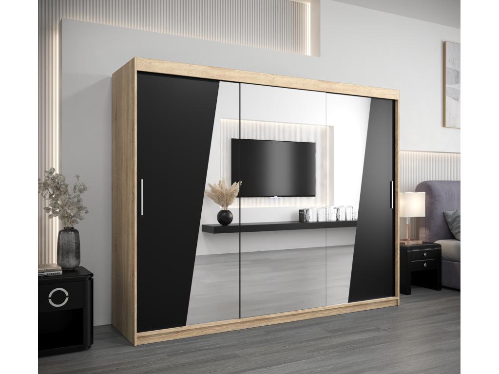 Armario Rhomb de puertas correderas 200/250/62 3 puertas Nestleare/negro