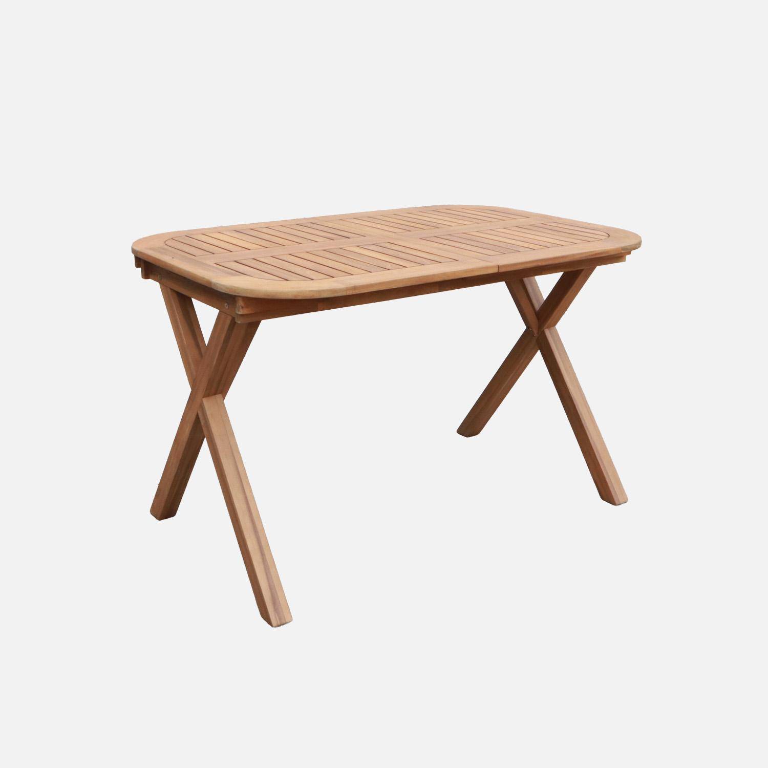 Tanzo - Mesa de jardín extensible de madera de acacia, 4-6 plazas
