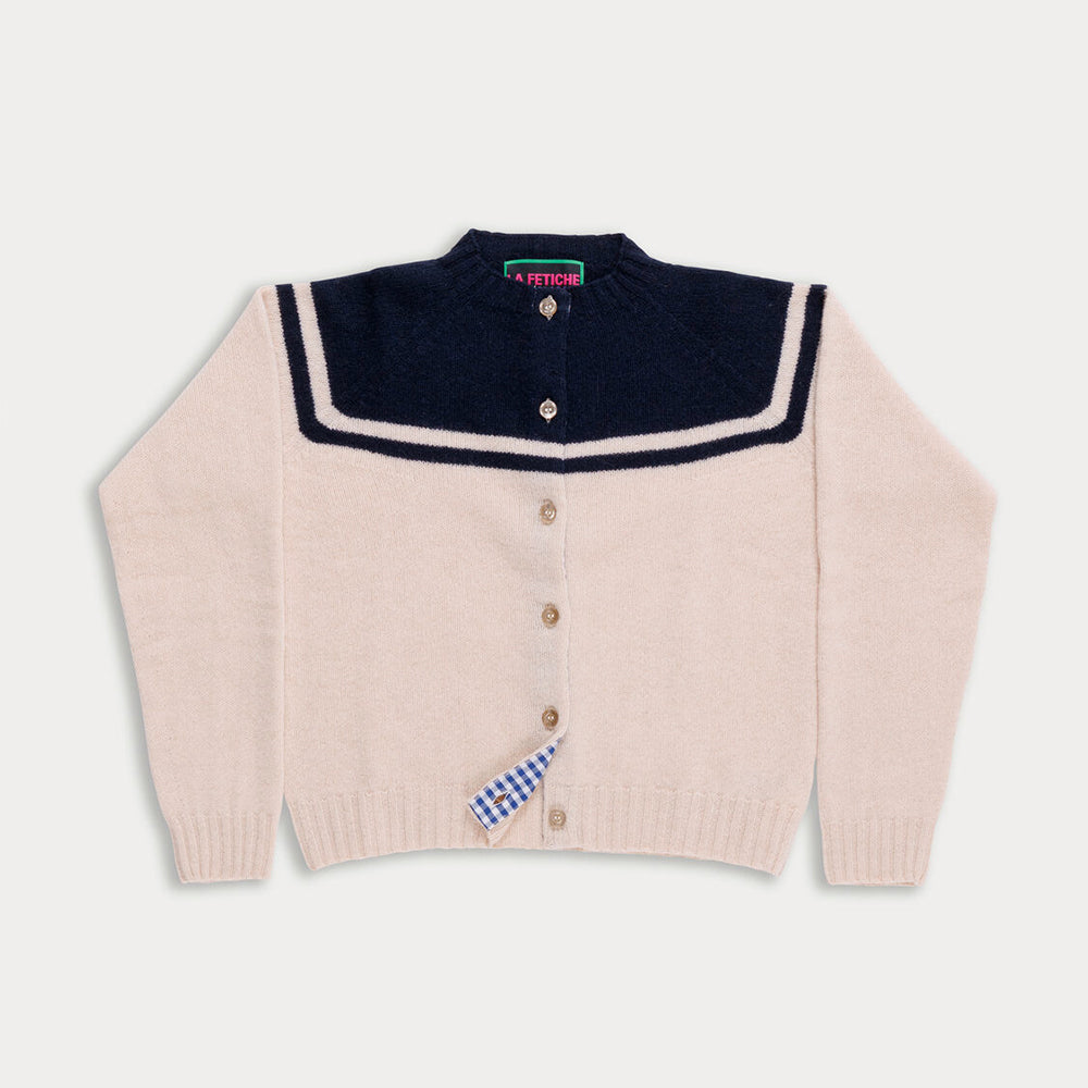 La Fetiche - Cardigan Maar - Ecru et Marine