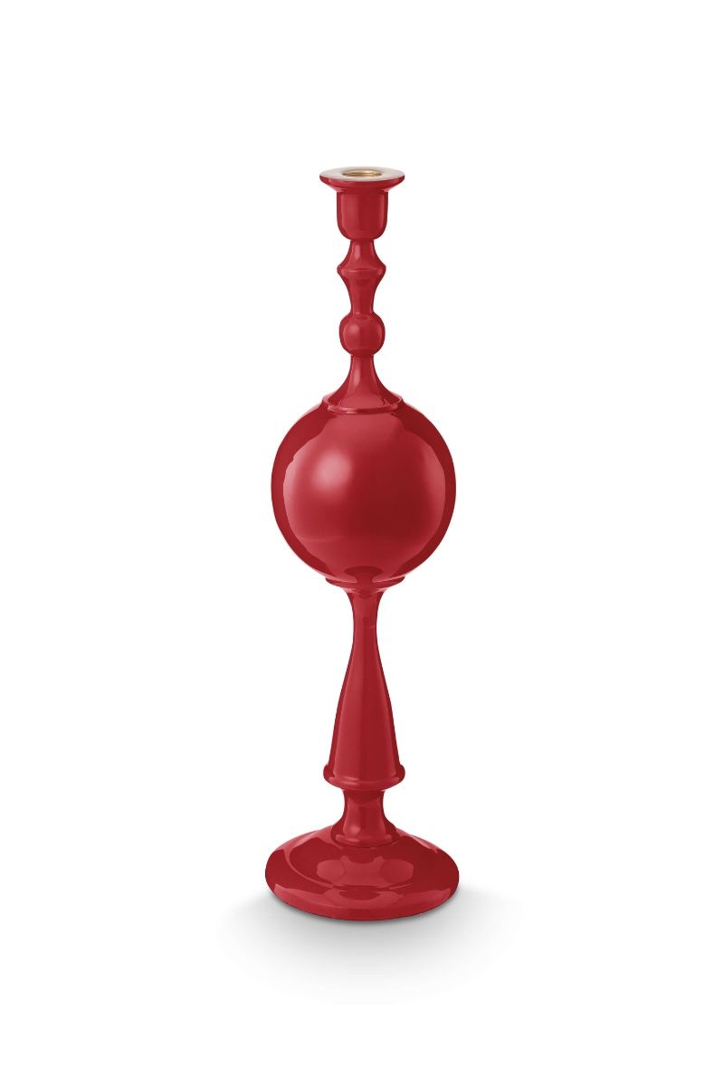 Candle Holder Metal Sphere Dark Red 44cm