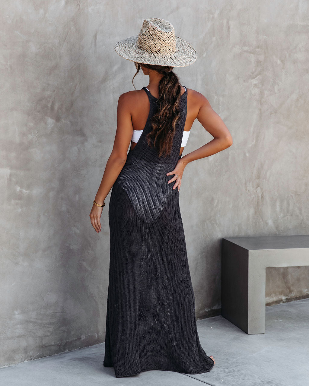 Maui Knit Maxi Dress - Charcoal - SALE - Se7enfashion