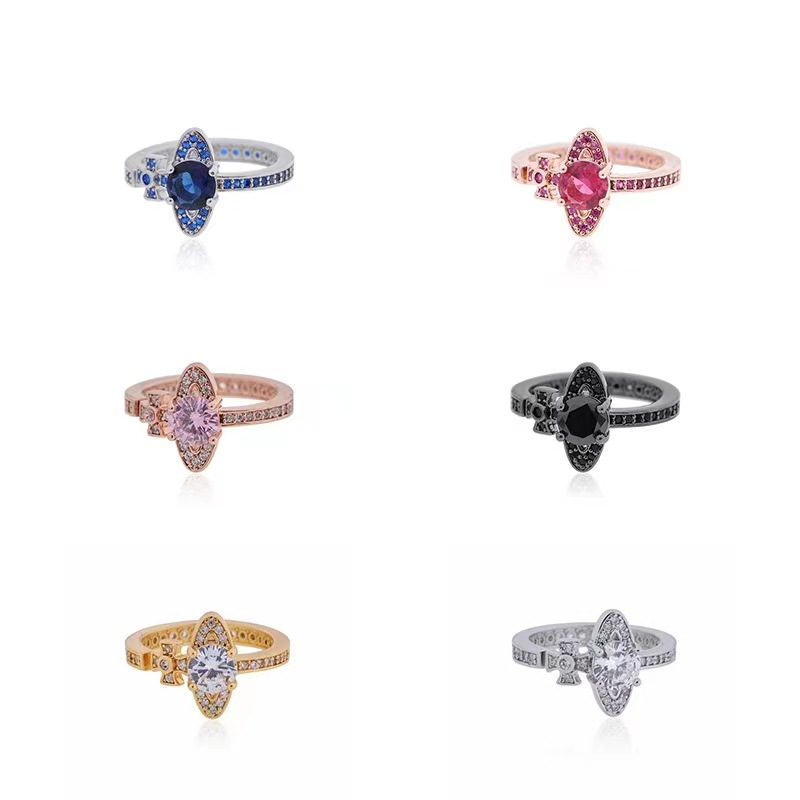 Vivienne Westwood Multi Color Diamond Saturn Ring - Original Replica Club