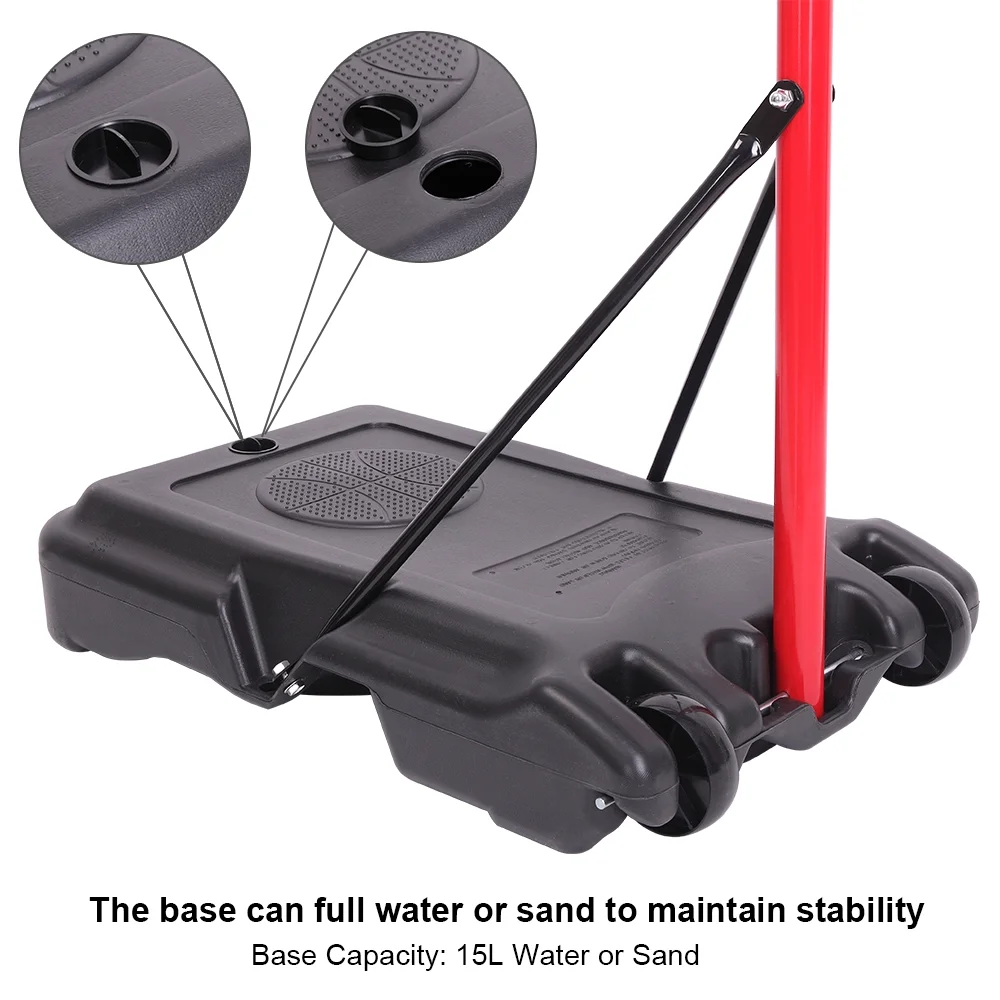 Ktaxon 5.2' to 6.9' Adjustable Basketball Hoop Stand with Wheels, Backboard, Rim Net,Portable for Teenager Indoor/Outdoor Fitness Exercise - Image 7
