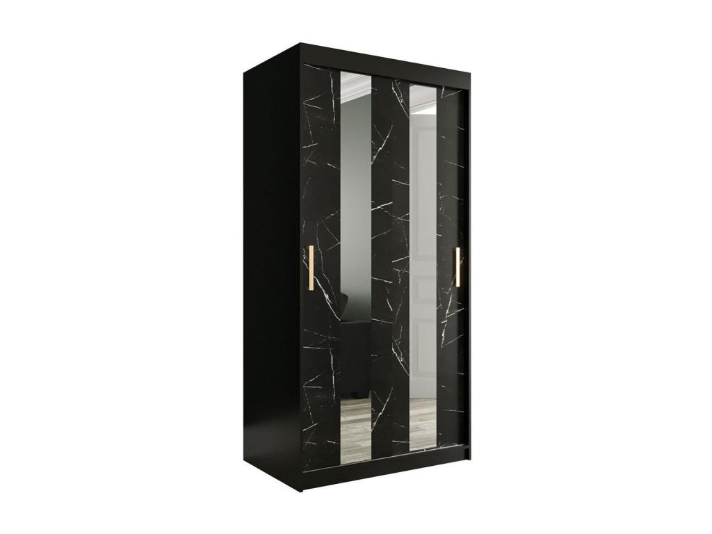 Armario Hominor 240 - Negro mate - Mármol negro - 200x100x62cm - Número de estantes 5 00