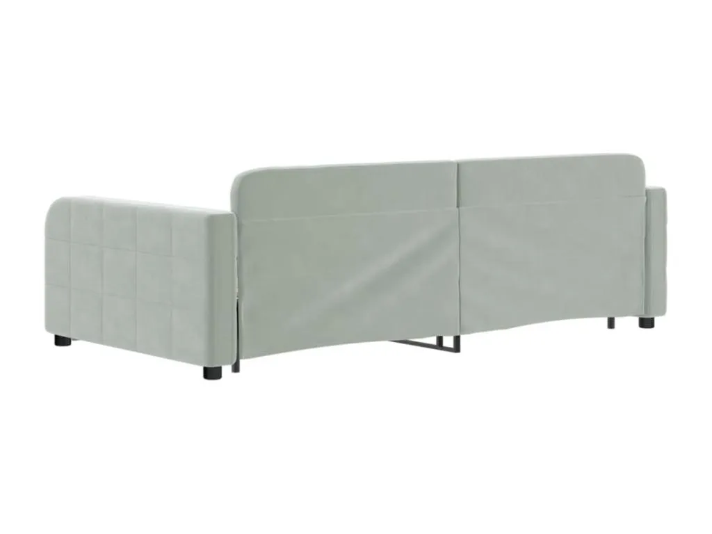Sofá cama Banakdecoracion terciopelo gris claro 100x200 cm 55118YGQT