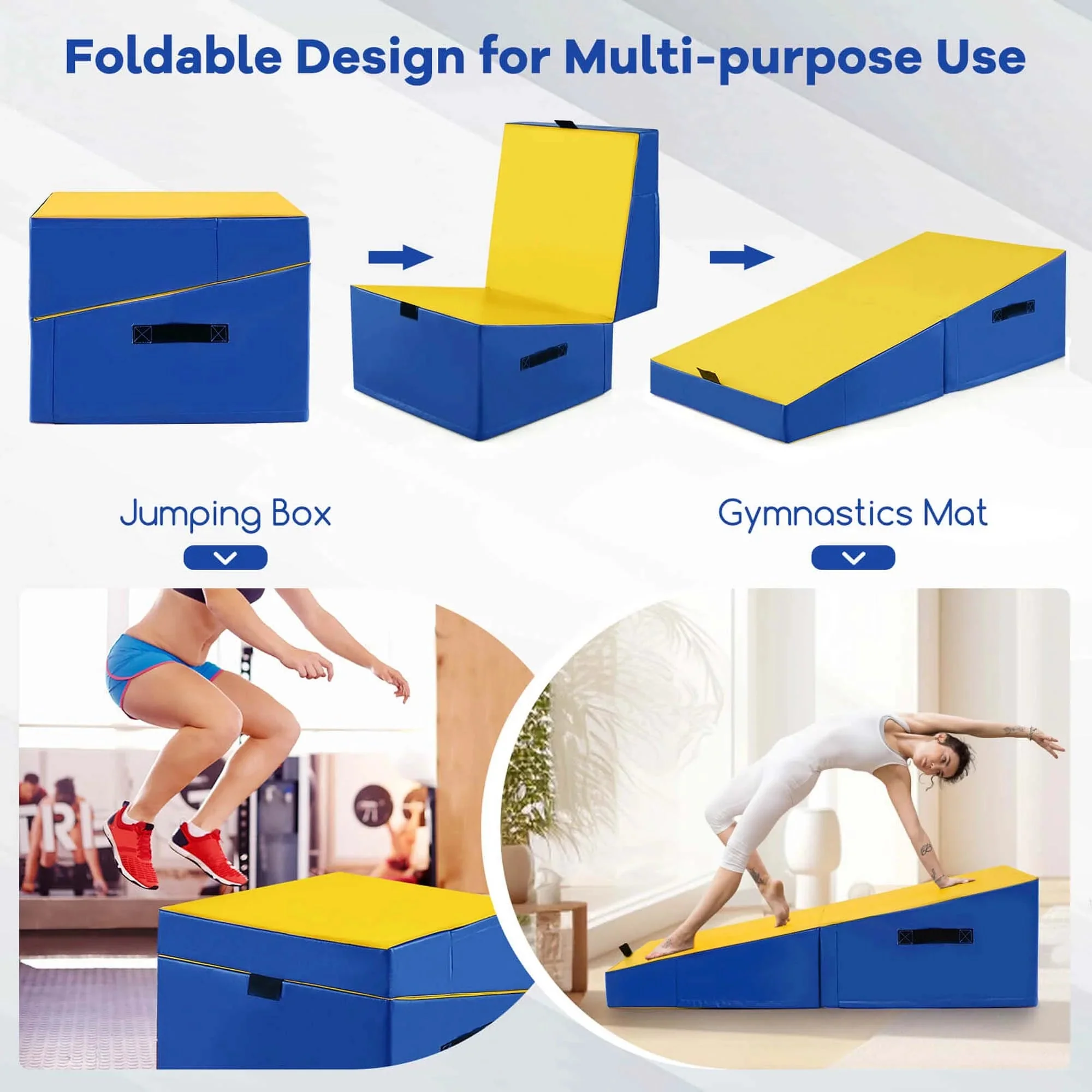 Costway Folding Gymnastics Incline Mat, 48 x 24 x 14 in - Image 19 Costway Folding Gymnastics Incline Mat, 48 x 24 x 14 in - Image 19