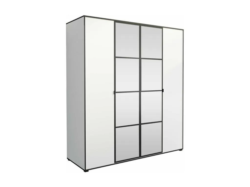Armario Casahandy modelo 117 en negro y blanco 206x180x65 cm con puertas abatibles