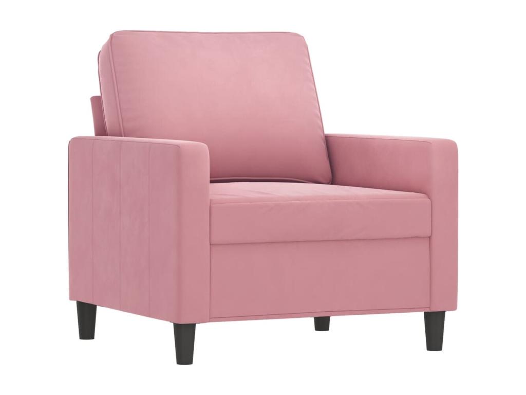 Sillón de terciopelo rosa 60 cm