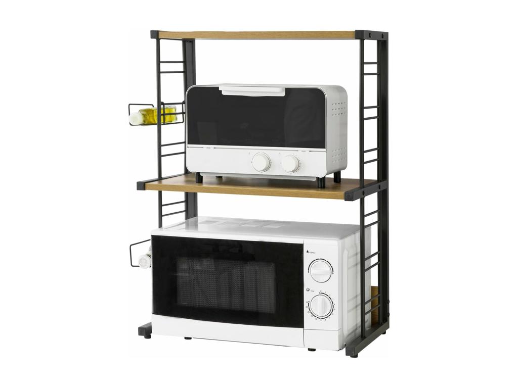 Soporte Microondas, Estante Microondas Ajustable de 2 Niveles, Estante para Horno de sobre Encimera de Cocina máxima 40 kg KCR08-PF Pratcas ES