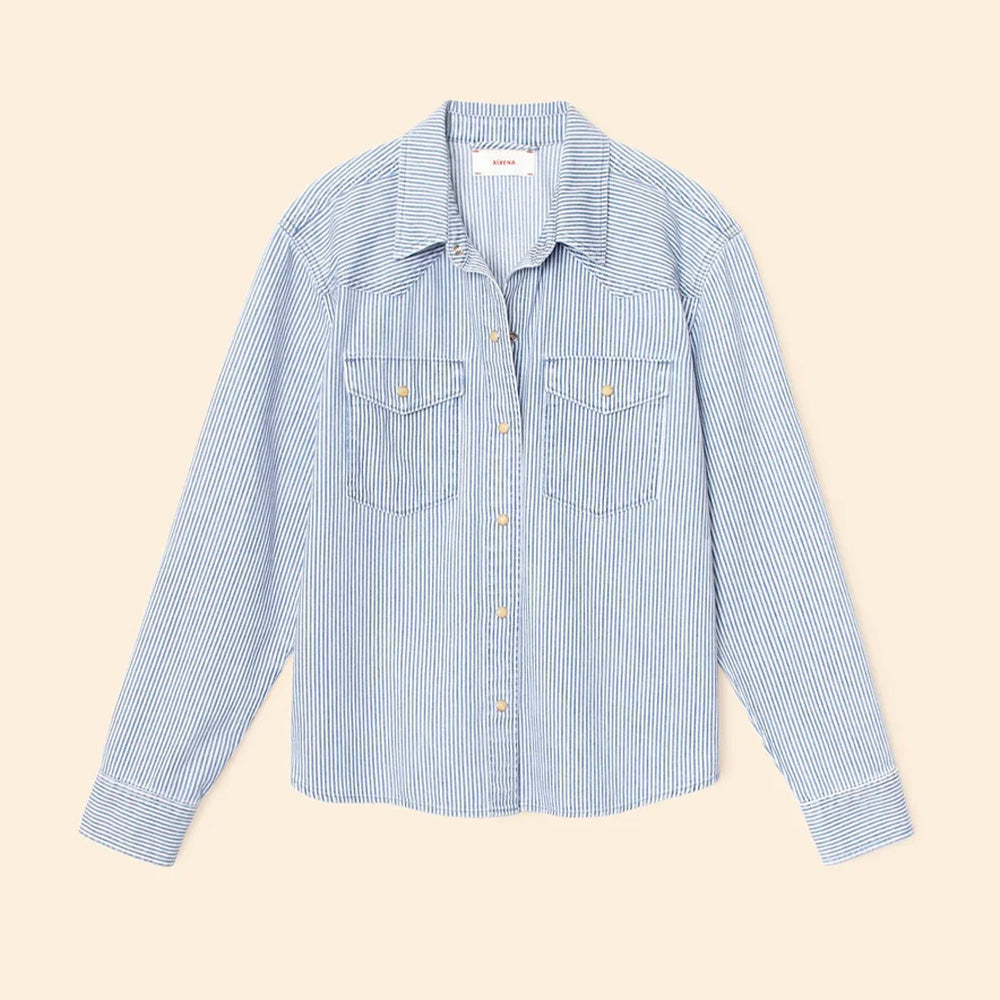 Xirena - Chemise Byron Denim - Bleu Railroad