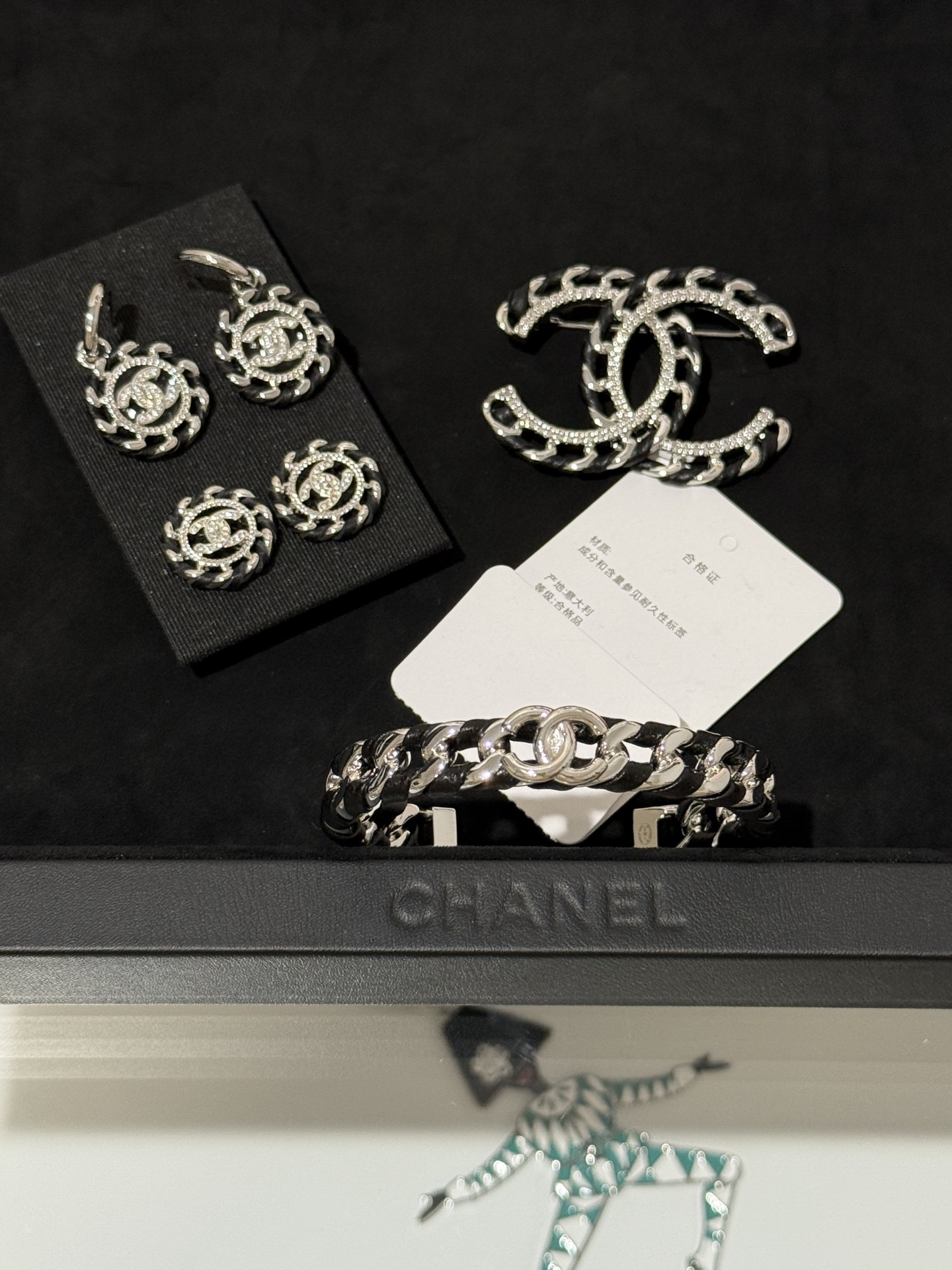 Chanel 26C Leather with Chain Bracelet Cuff Bangle - Original Replica Club