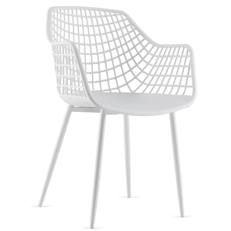 Set of 4 Modern Plastic Shell Dining Chairs with Metal Legs by Costway