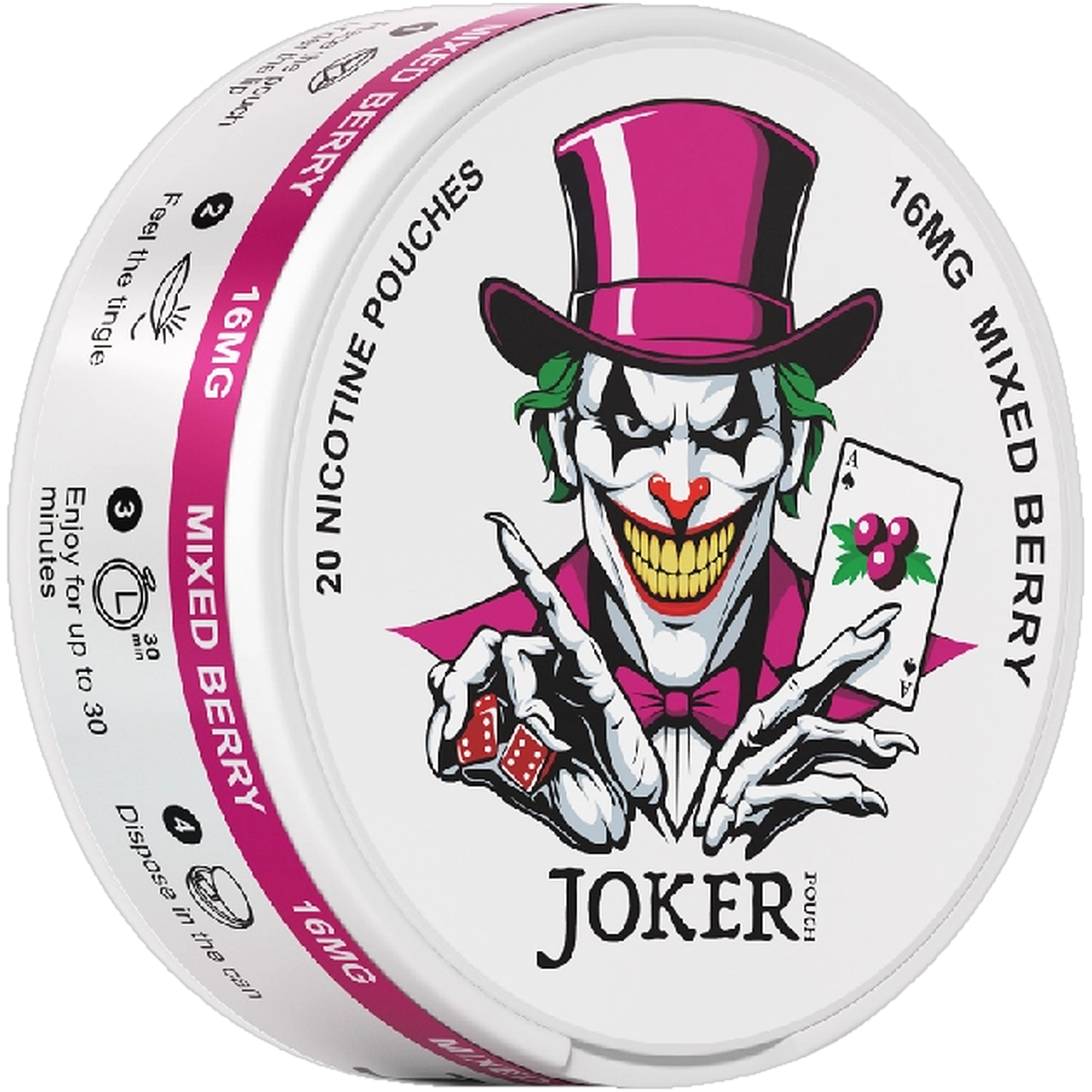 Joker Mixed Berry 16mg nicotine pouches (side)