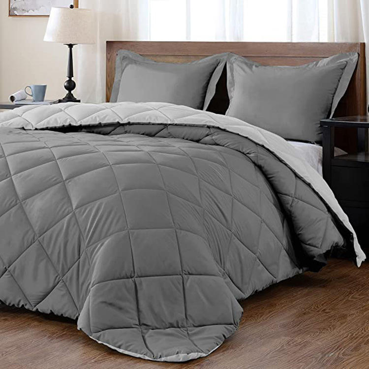 Reversible Diamond Quilted Comforter Set