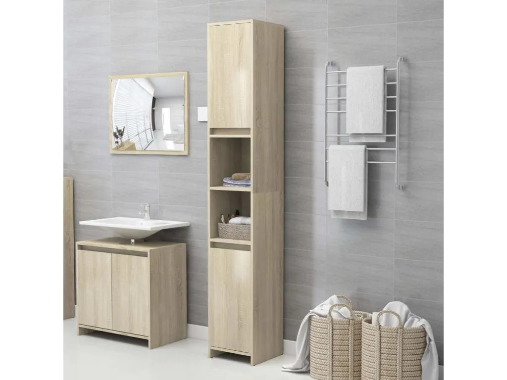 Armario de baño Sancaldeco contrachapada color Sancaldeco 30x30x183.5 cm 58262JGDB