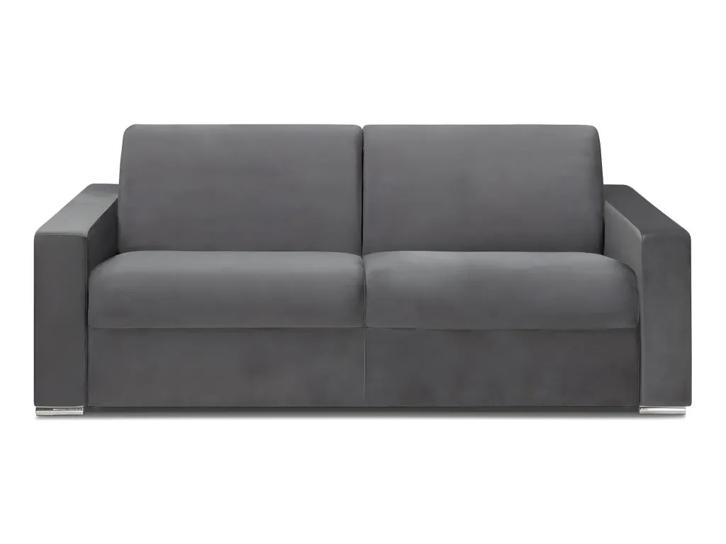 Sofá cama de 4 plazas tipo italiano de terciopelo Andreuworldcasa - Antracita - Cama de 160 cm - Colchón de 14 cm