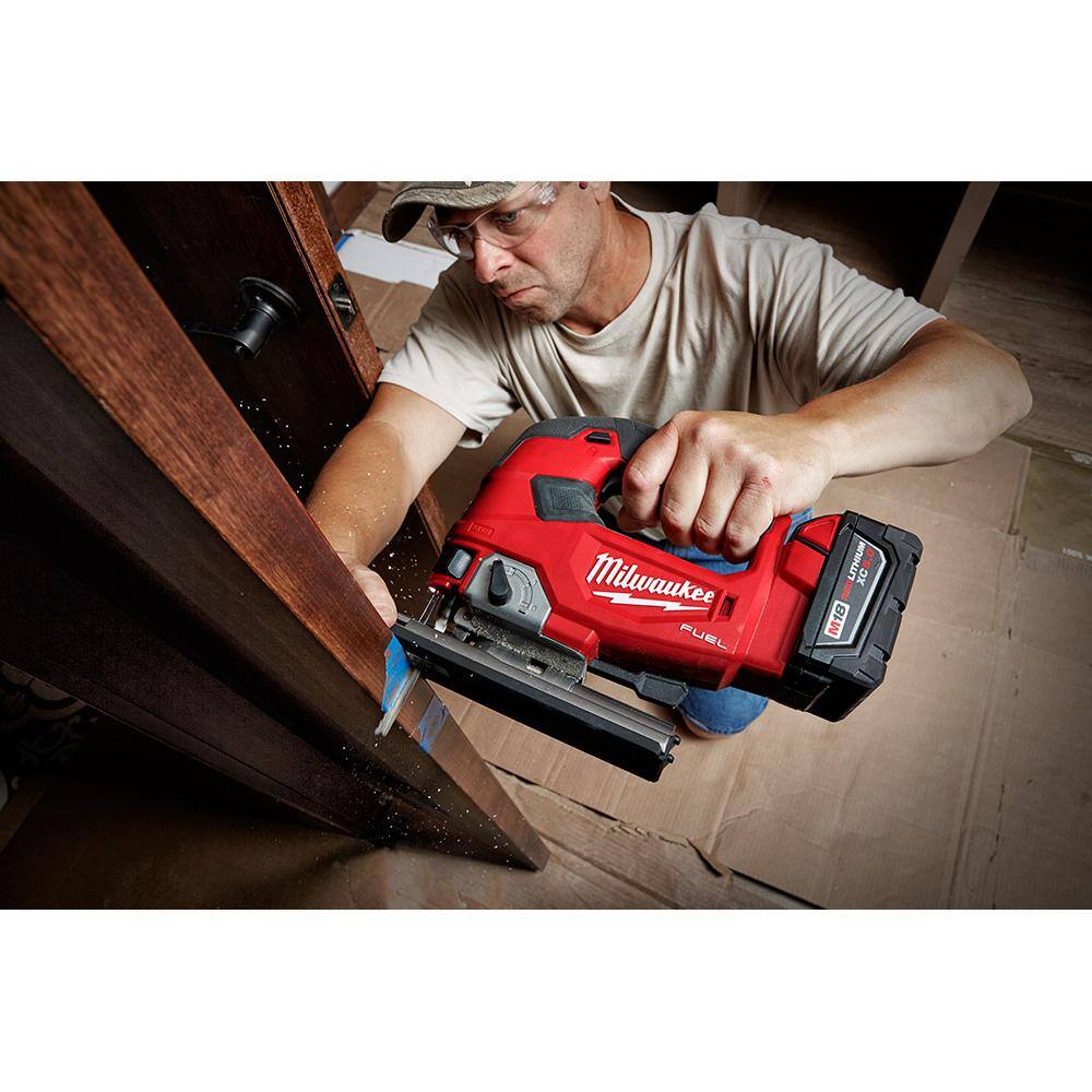Milwaukee M18 FUEL 18-Volt Lithium-Ion Brushless Cordless D-Handle Jig Saw With M18 5.0 Ah Battery - 2737-20-48-11-1850 - Image 8 Milwaukee M18 FUEL 18-Volt Lithium-Ion Brushless Cordless D-Handle Jig Saw With M18 5.0 Ah Battery - 2737-20-48-11-1850 - Image 8