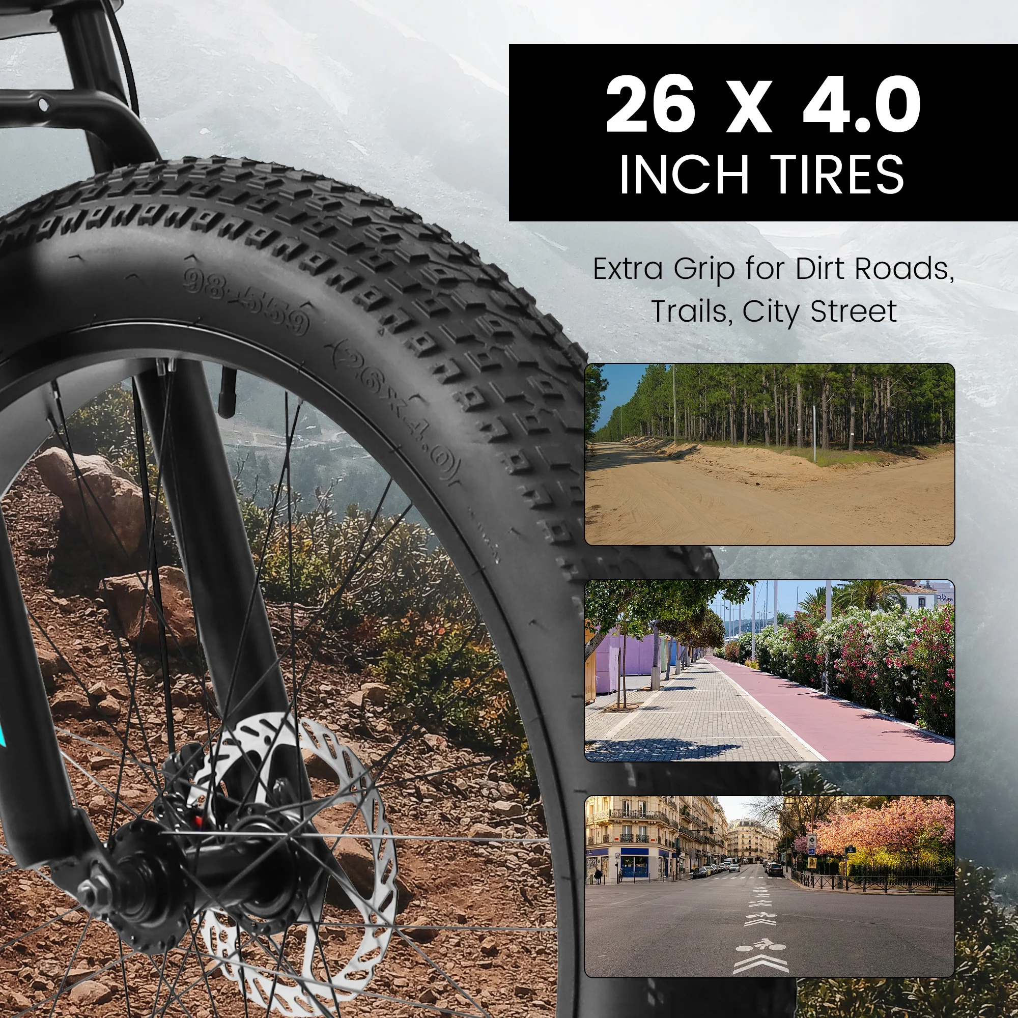 Ambifirner 26" Fat Tire Mountain Bike with Full Suspension - 4" Wide All-Terrain Tires & Shimano 21-Speed Drivetrain - Outdoor Bike for Men/Women 85% Pre-Assembled Durable Design - Image 8