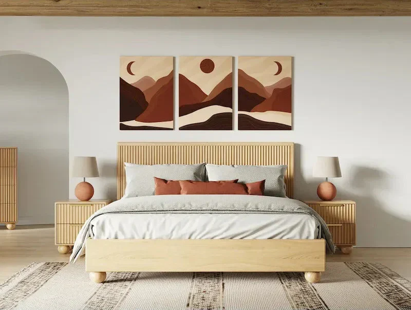Modrest Winters Contemporary Natural Oak Bed