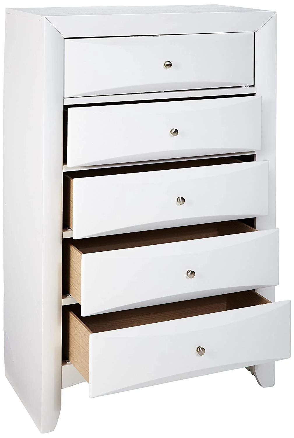 Acme Ireland 5 Drawer Wood Chest in White 32"L x 17"W x 48"H - image 4