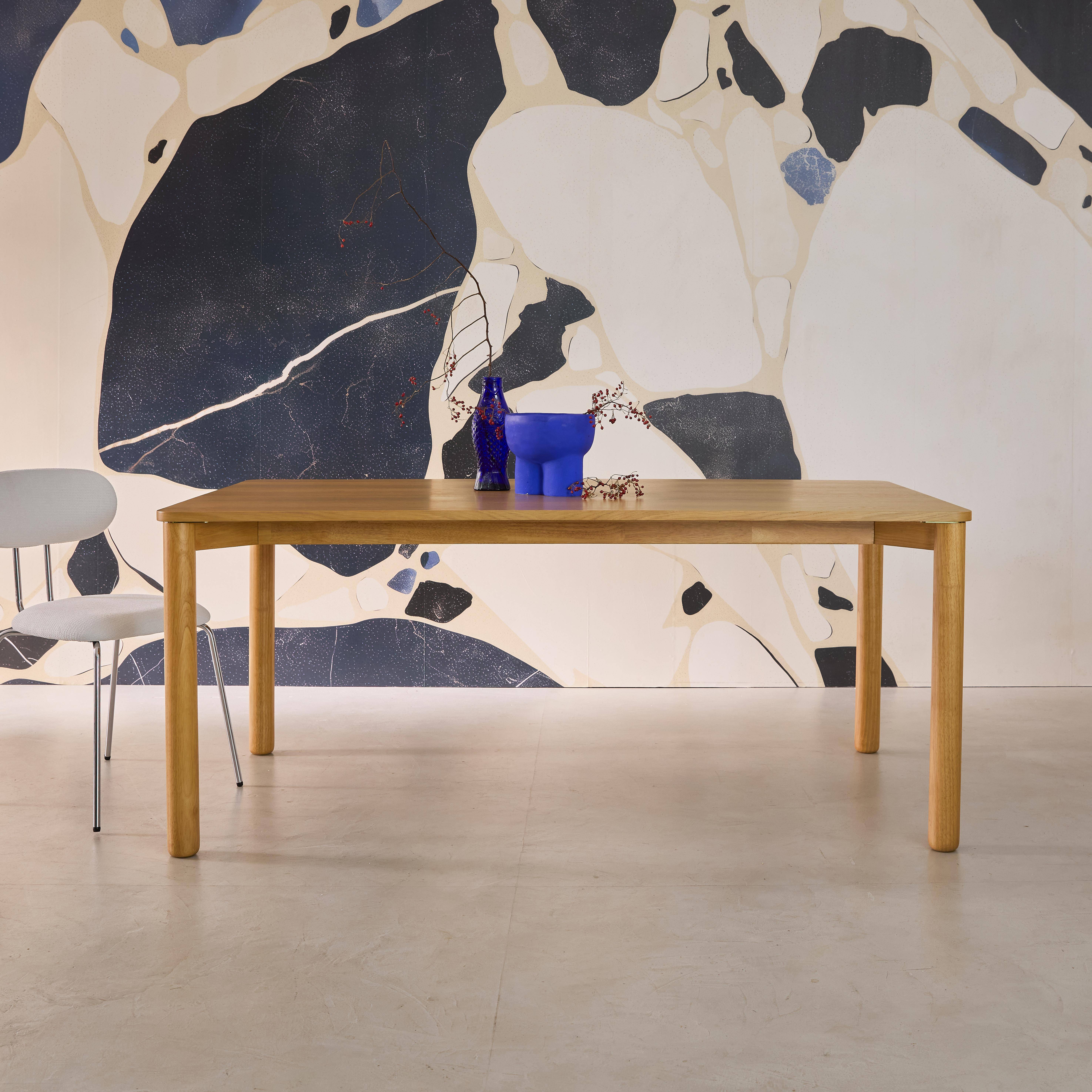 Solene - Mesa de comedor rectangular madera, 6 plazas
