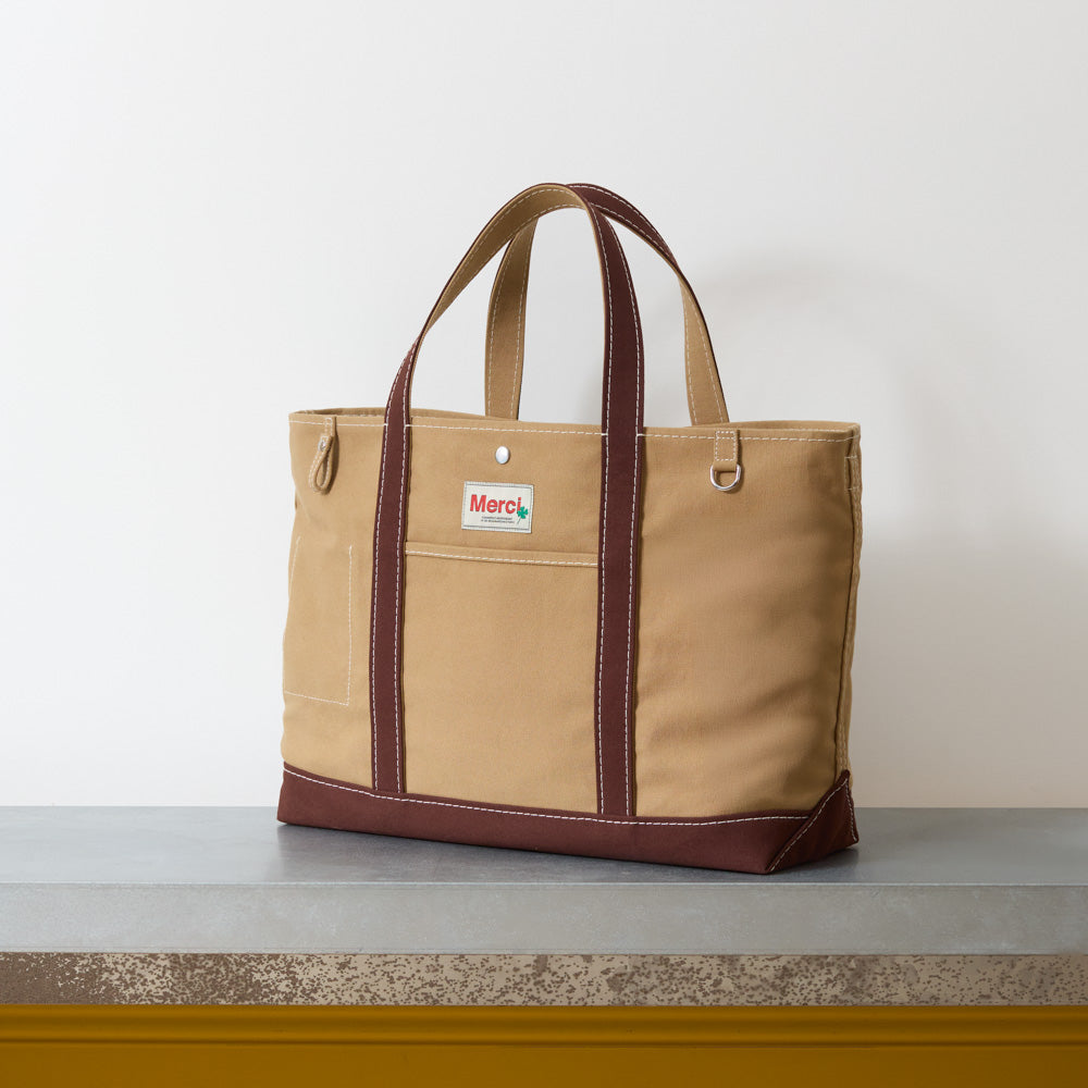 Merci - Cabas Candide en coton XL - Khaki Marron