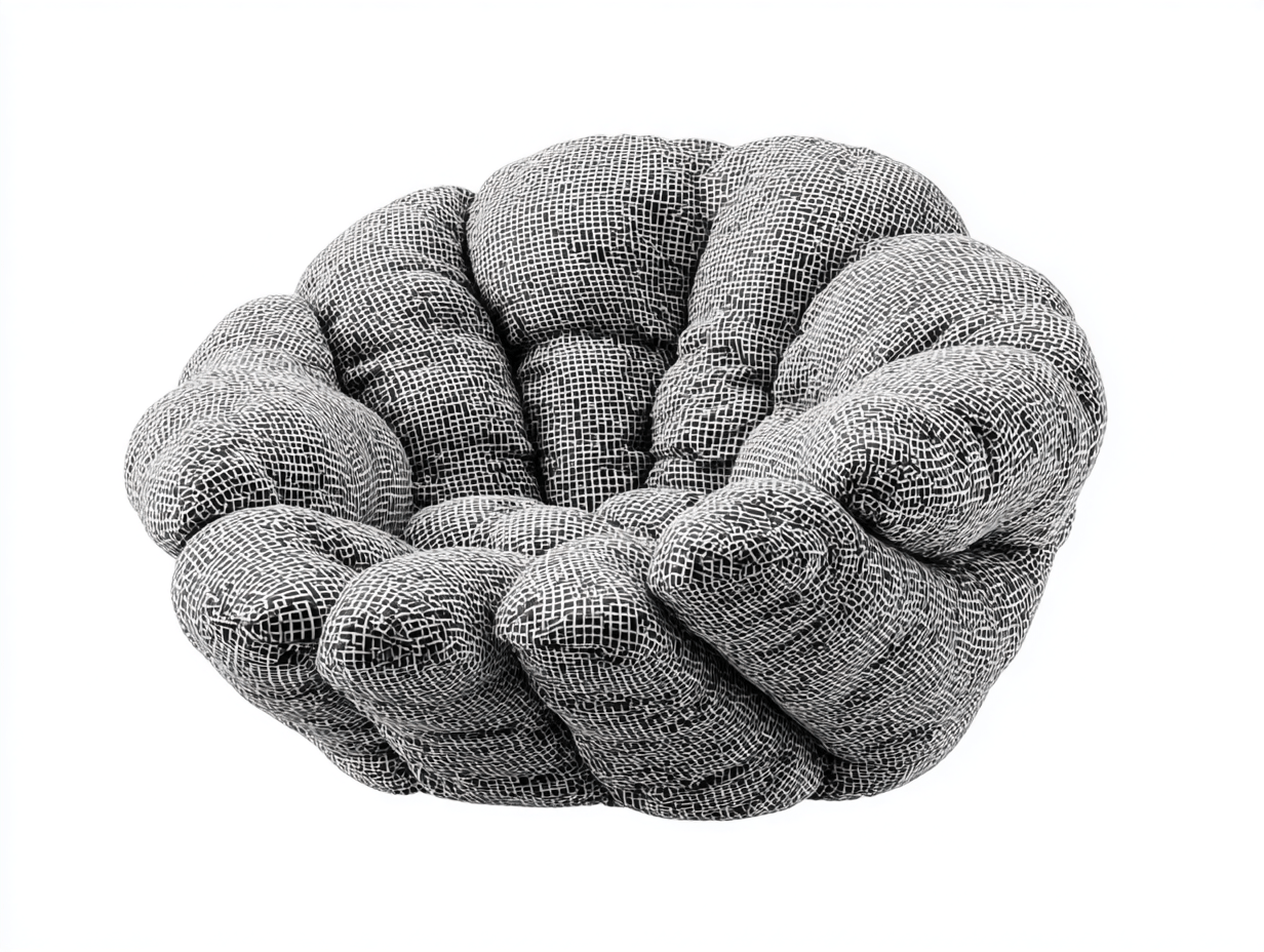 Sillón acolchado de tela 90×90×75 cm – gris/negro – estilo moderno y ergonómico