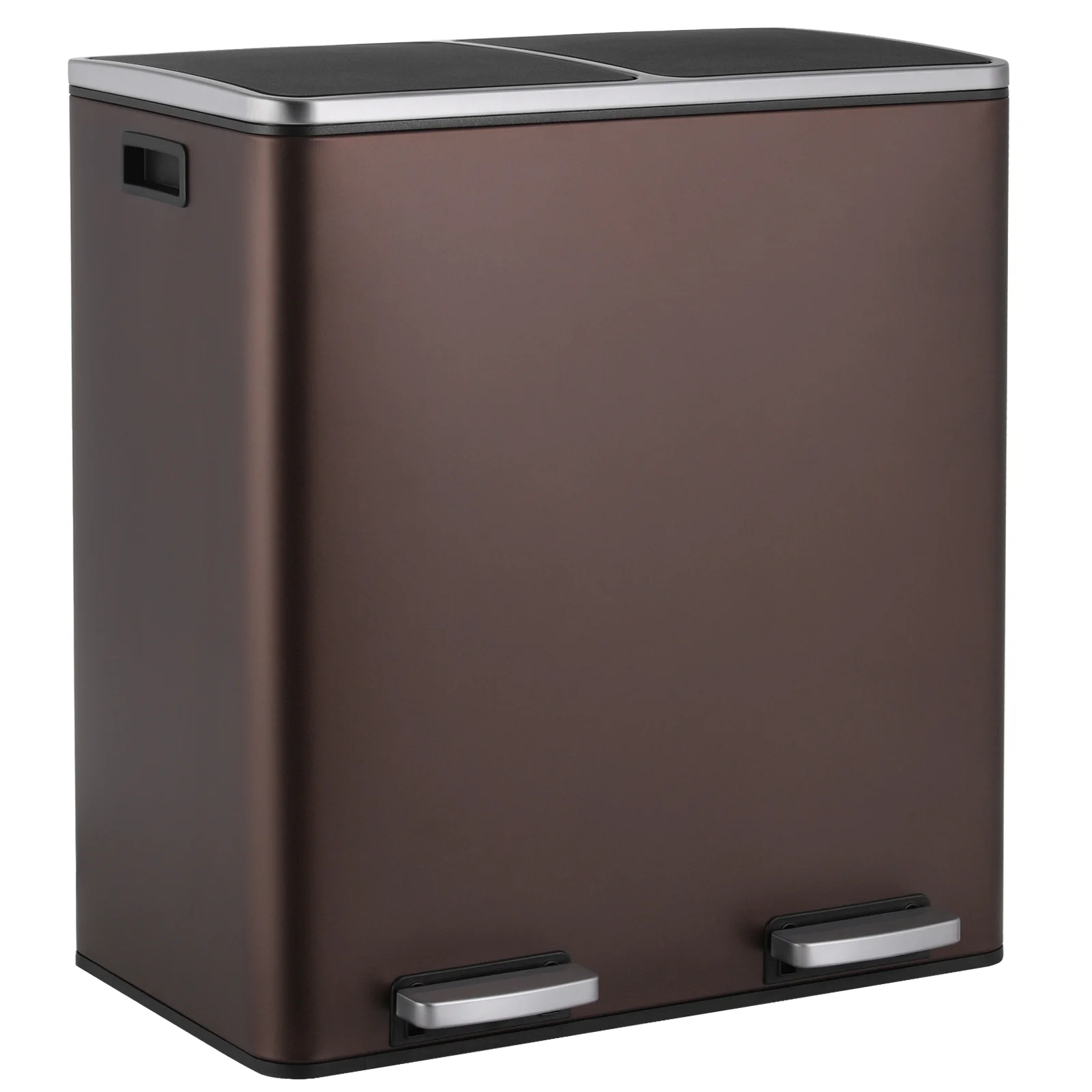 LAZY BUDDY Dual Garbage Can, Stainless Steel 16 Gallon Step Kitchen Trash Can with Soft-Close Lid, Double Compartment Garbage Recycling Bin - Image 44