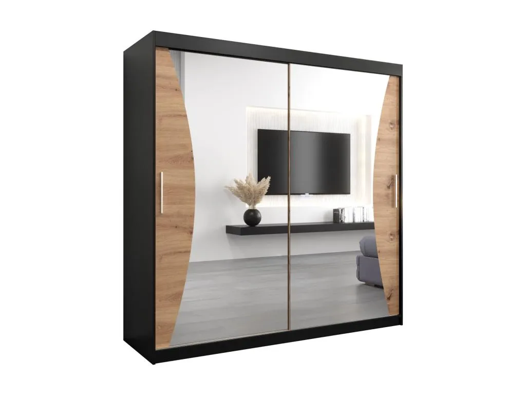 ARMARIO Decohoguera DE PUERTAS CORREDERAS 200/200/62 acabado negro artisan OV7715957