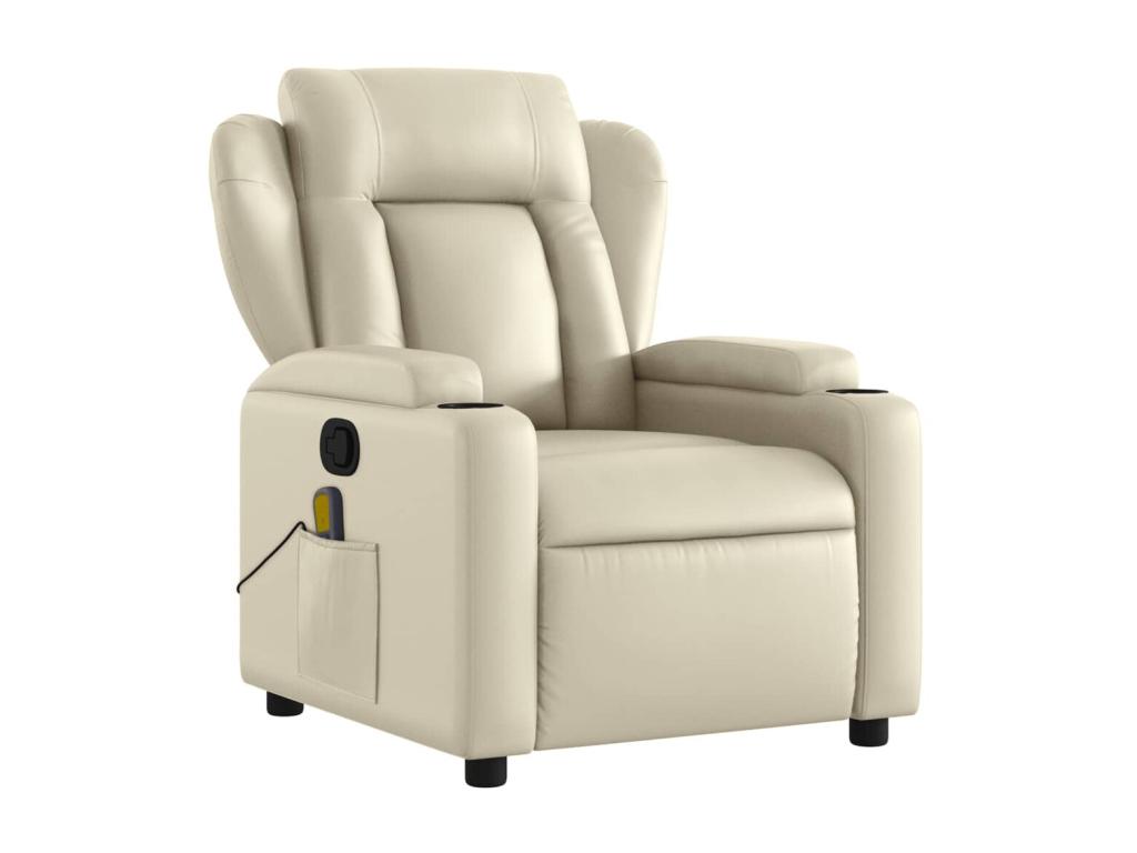 Sillón Masaje Reclinable Polipiel Crema