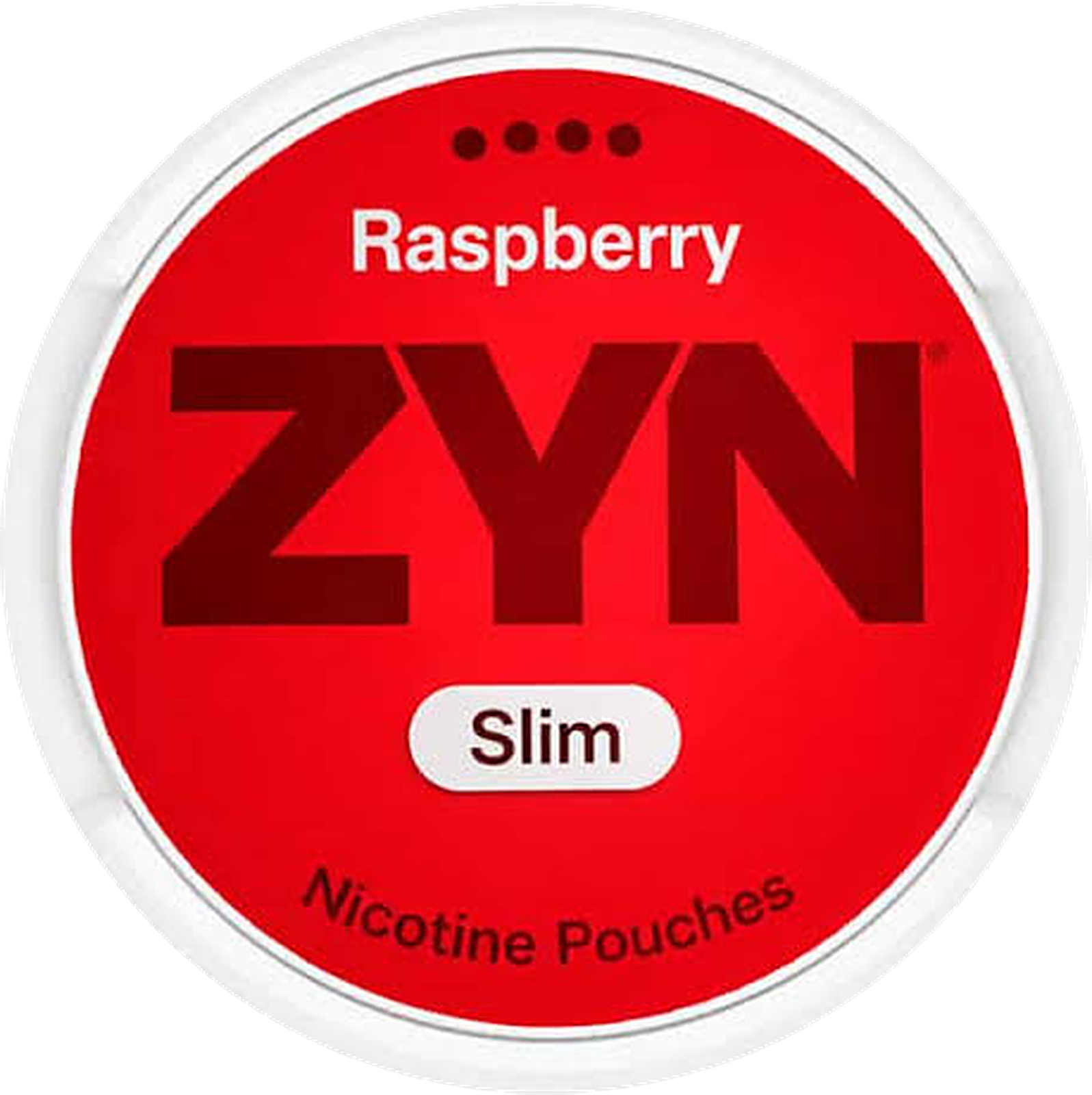 ZYN Raspberry 11mg nicotine pouches — Slim Moist Pouch can with 20 strong raspberry pouches