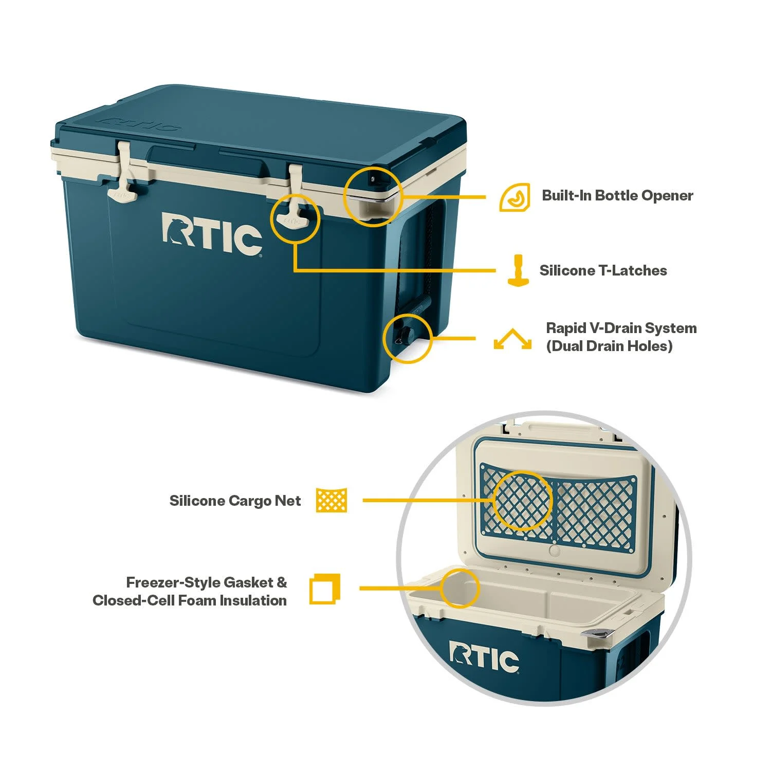 RTIC 52 QT Ultra-Light Hard-Sided Ice Chest Cooler, Fits 76 Cans, Trailblazer - Image 33