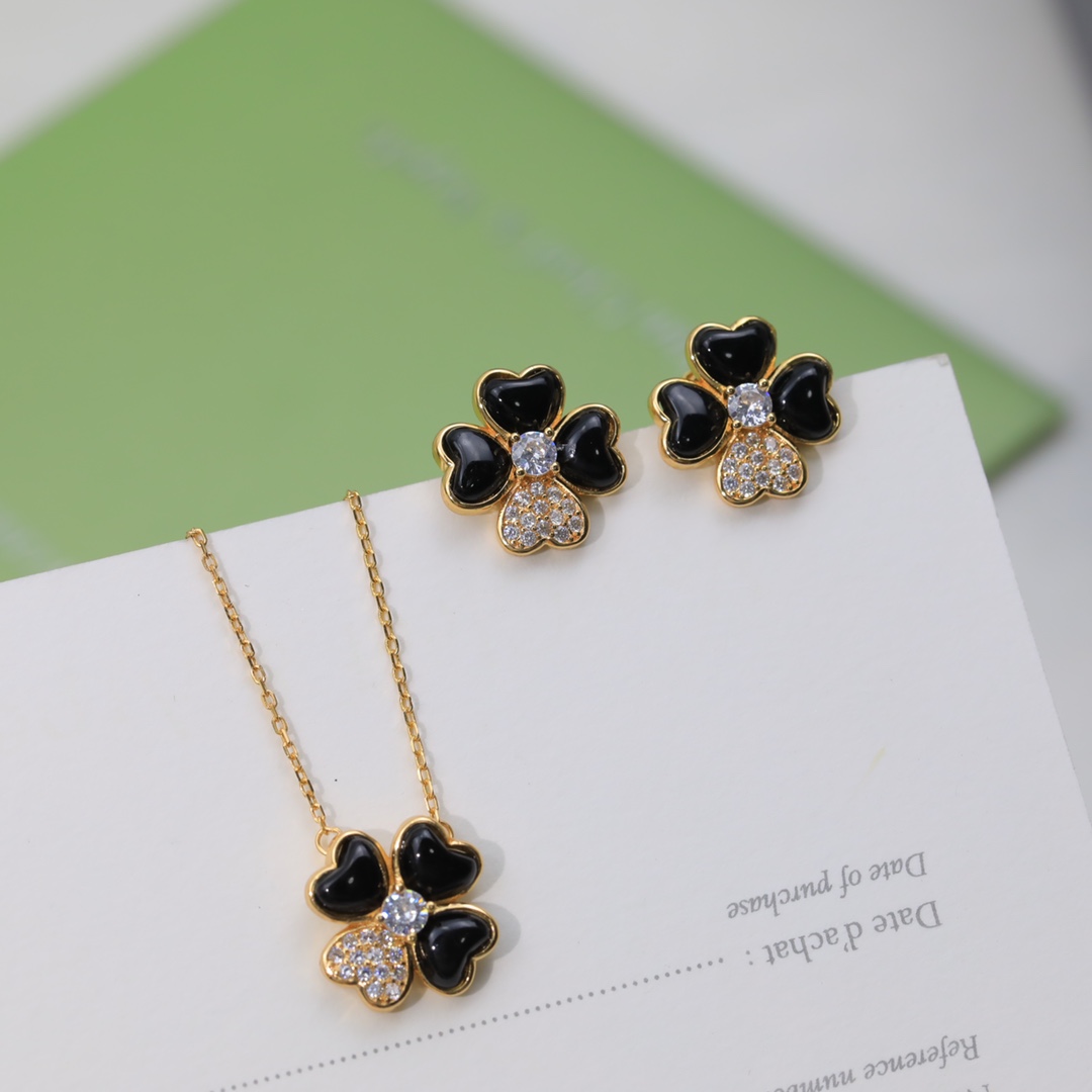 VCA Love Heart Clover Earrings Necklace - Original Replica Club