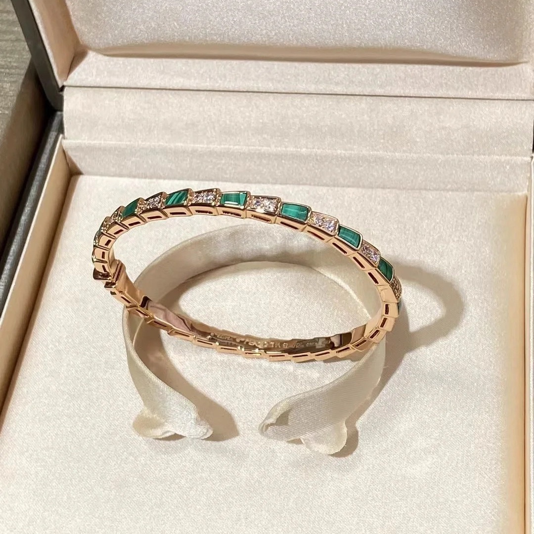 Dupe Bvlgari  Malachite Serpenti Viper Bracelet Bangle - Original Replica Club