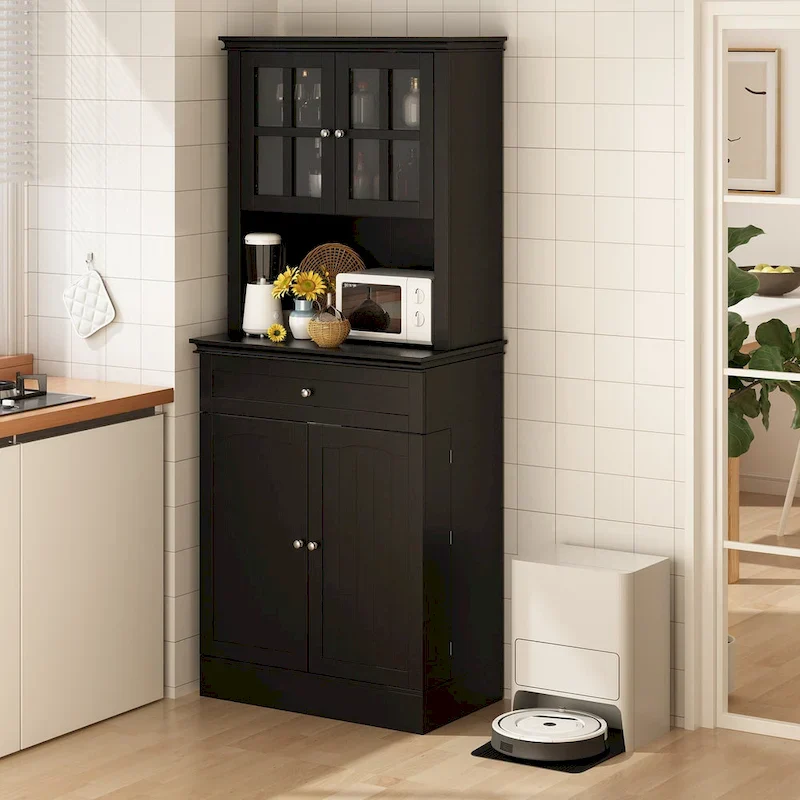 Spacious Kitchen Cabinet with Microwave Space - 30W x 69.3H