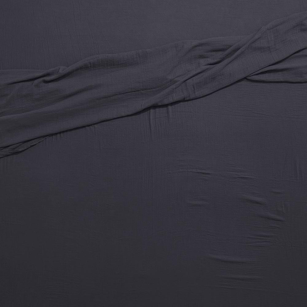 Drap plat en gaze de coton - Gris Fusain