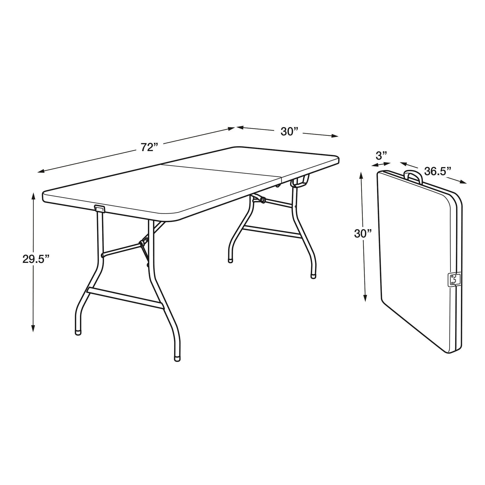 Cosco 6 Foot Centerfold Folding Table, Black - Image 6