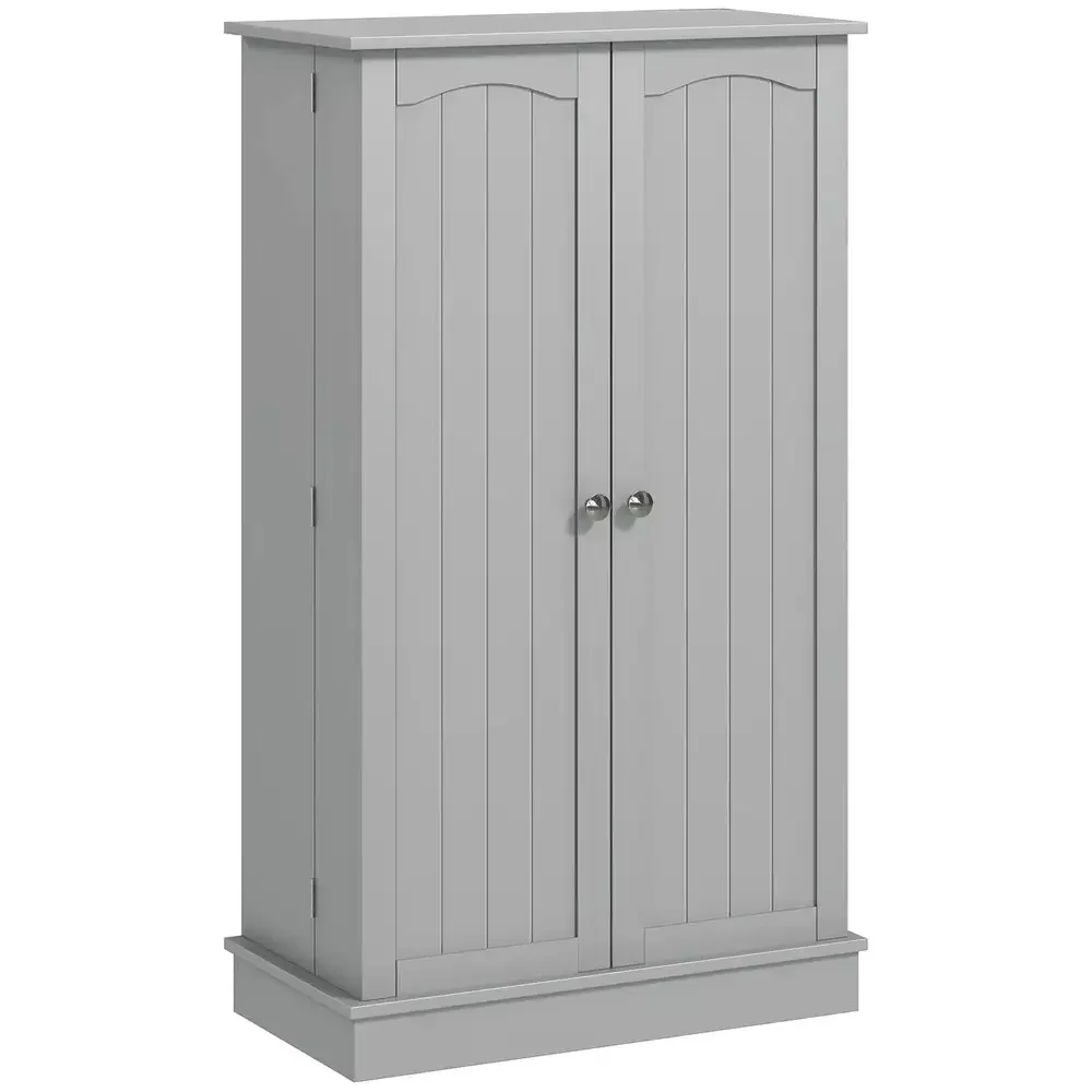 Spaco 17-Tier Kitchen Small Pantry Cabinet with 2 Doors and 6 Adjustable Shelves, Cabinet Pantry, Freestanding 5-Tier Shelving Pantries for Kitchen Storage, Gray - Image 4