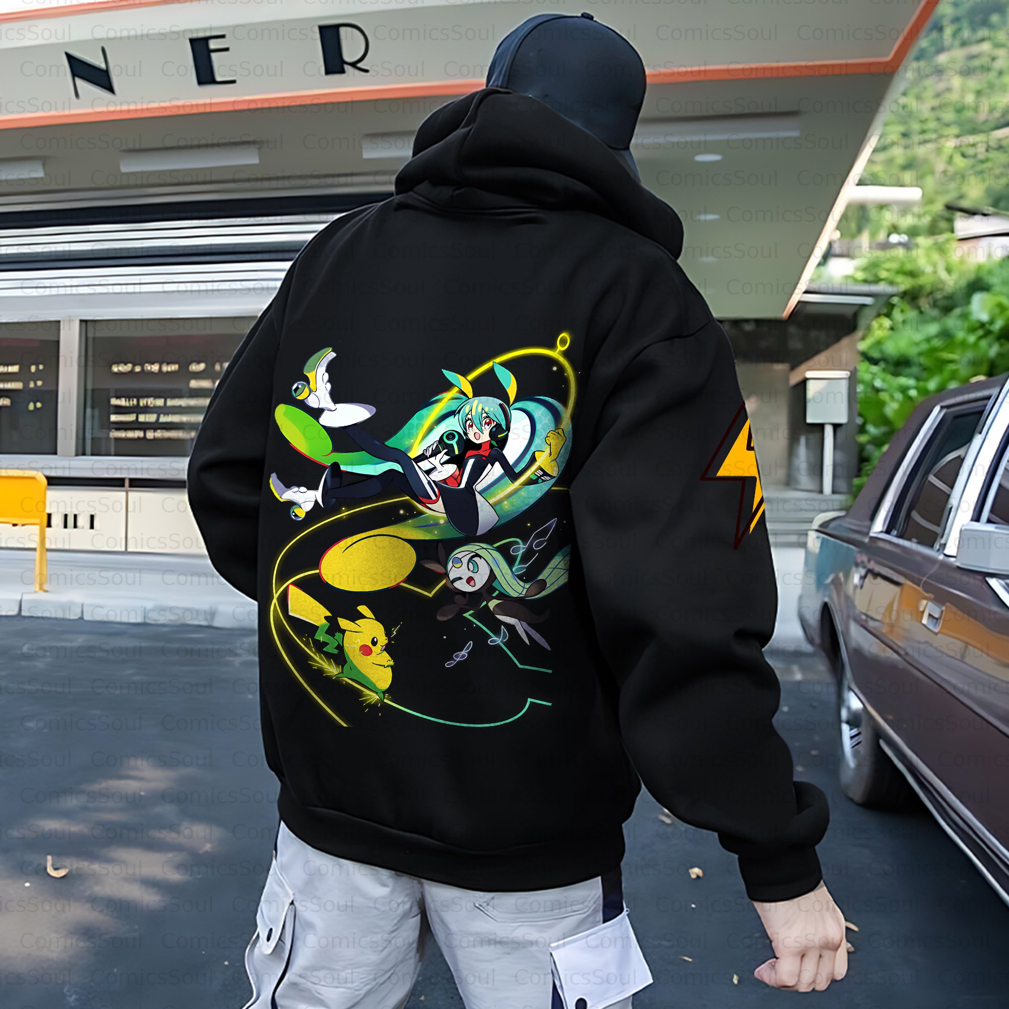 Unisex Anime Inspired Vintage Plush Hoodie