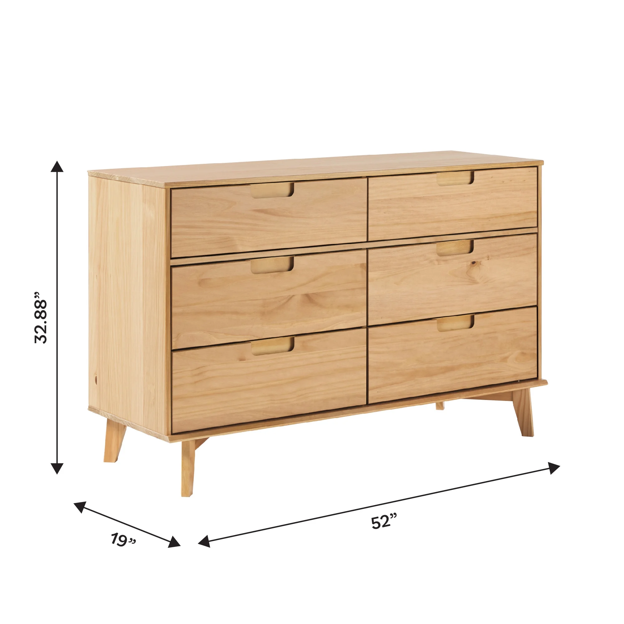 Walker Edison Sonoma 6-Drawer Solid Wood Caramel Dresser - Image 26
