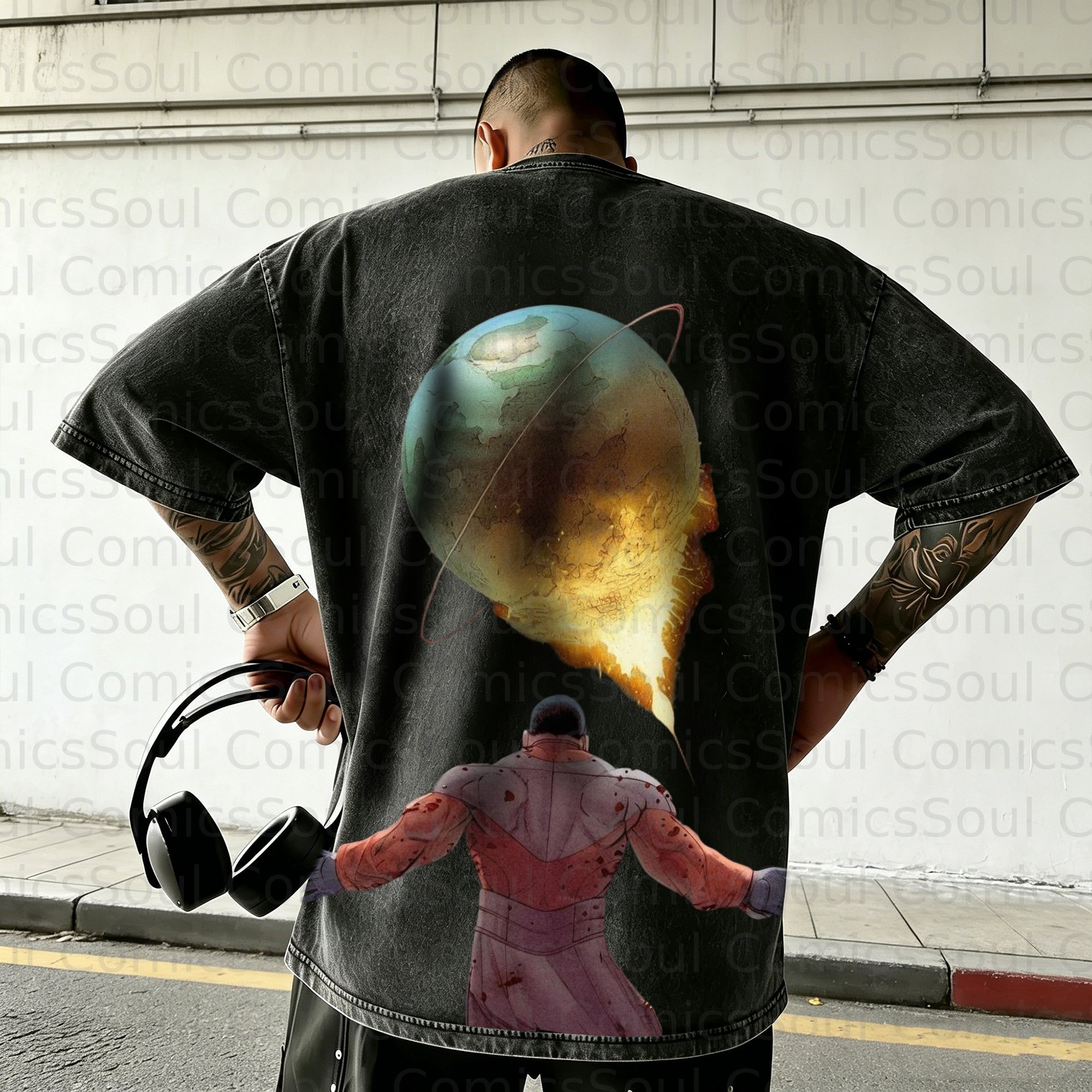 Unisex Anime Inspired Vintage Washed T-Shirt