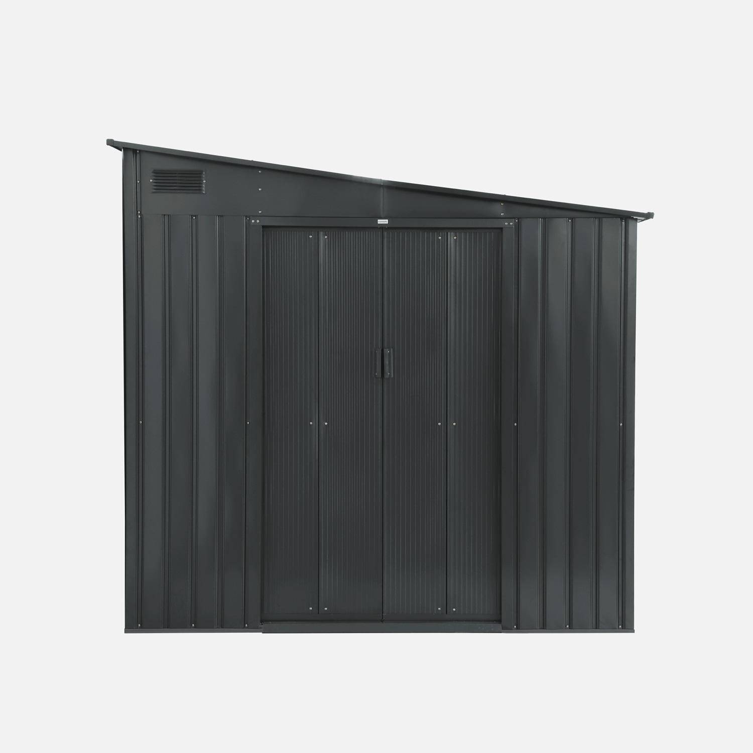 Lome - Caseta de jardín de metal con kit de anclaje, 55m²