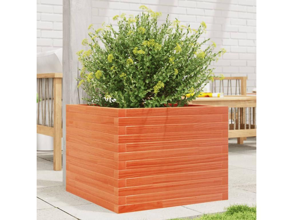 Decoratodo  madera maciza de pino marrón cera 60x60x45,5 cm