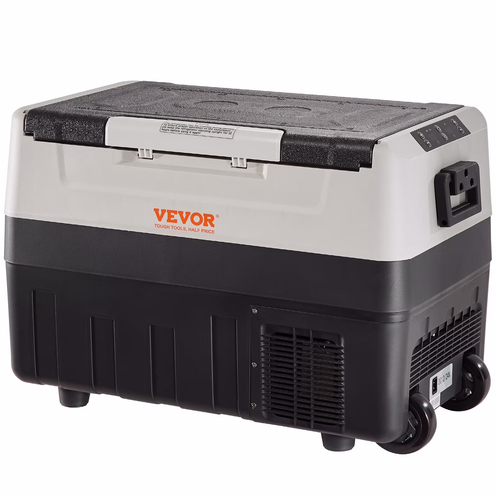 VEVOR 12 Volt Refrigerator, 48QT, Dual Zone Car Fridge Freezer with App Control & Wheels, 12/24V DC & 100-240V AC Electric Compressor Cooler for Car Truck Vehicle RV Boat Outdoor & Home Use