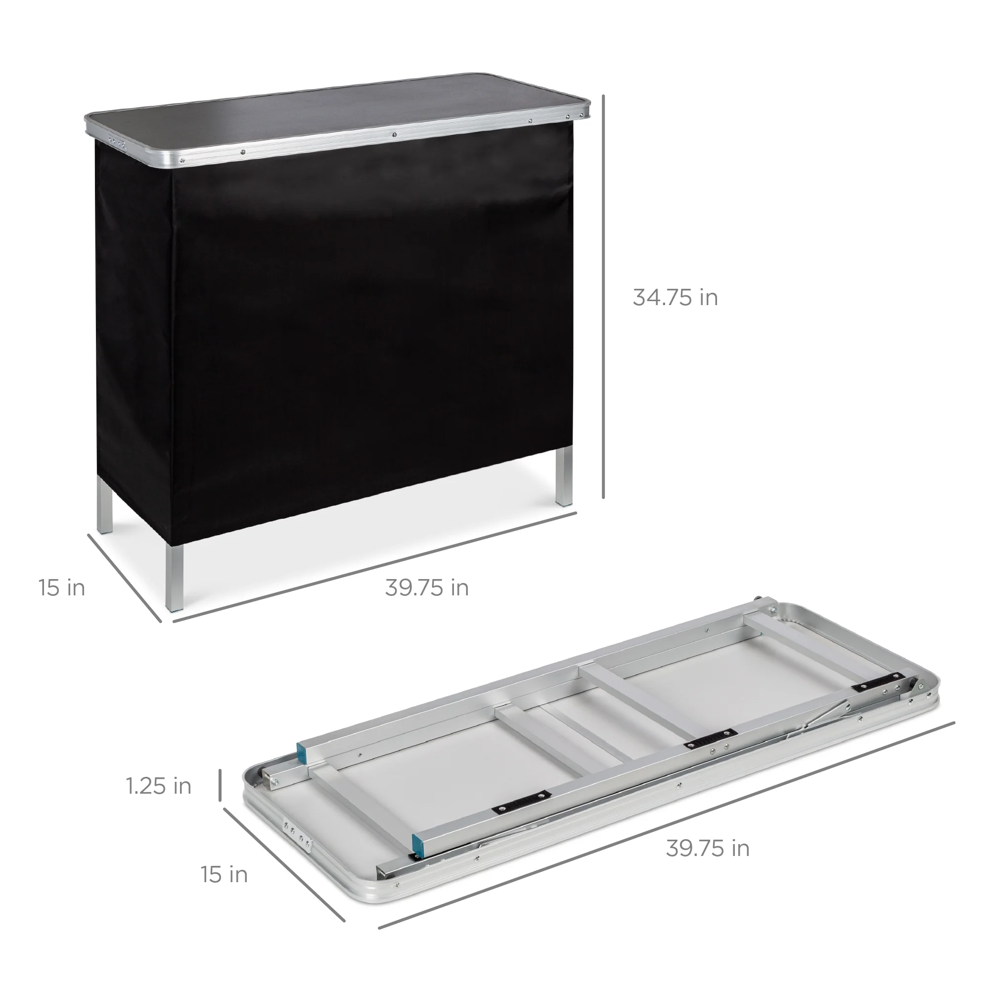 Best Choice Products Portable Pop-Up Bar Table for Indoor/Outdoor, Party, Picnic w/ Carrying Case, Removable Skirt - Image 7