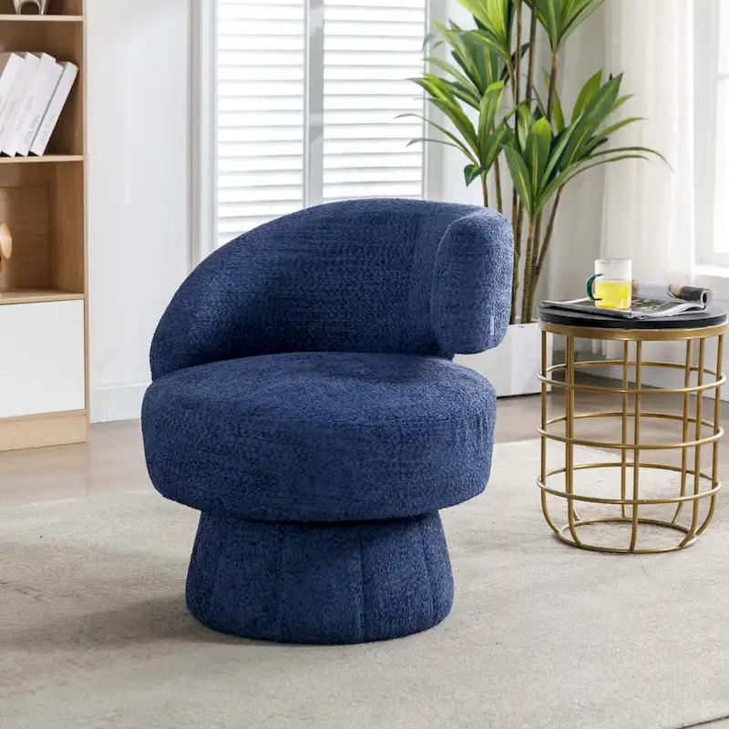 360-Degree Swivel Cuddle Barrel Accent Chairs with Plush Upholstery