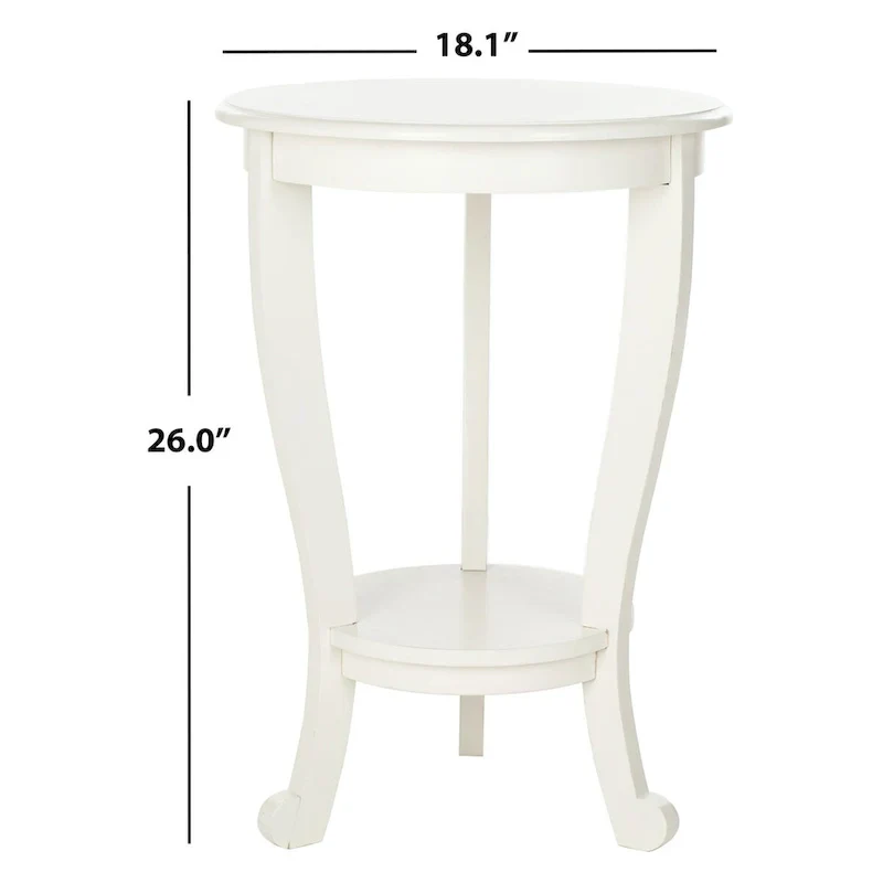 SAFAVIEH Carlotta Grey Pedestal Side Table - Dimensions: 18.1" W x 18.1" D x 26" H