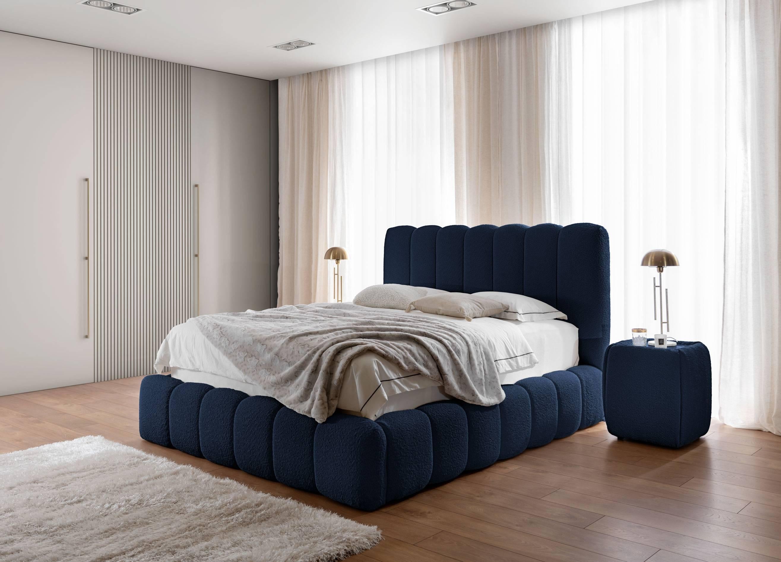 by fonQ Dawn Bedframe met Opbergruimte - 200 x 200 cm - Donkerblauw